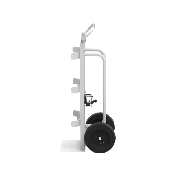 A white Valley Craft double cylinder hand truck with black wheels.