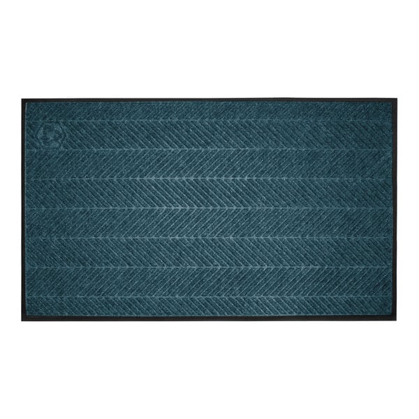 M+A Matting WaterHog Eco Elite Classic 2' x 3' Indigo Mat with Classic Border and Universal Cleated Backing