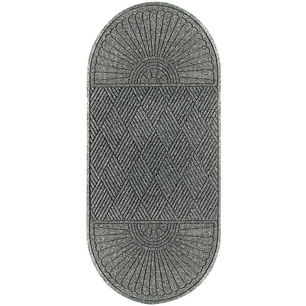 A grey rectangular WaterHog mat with a diamond design.