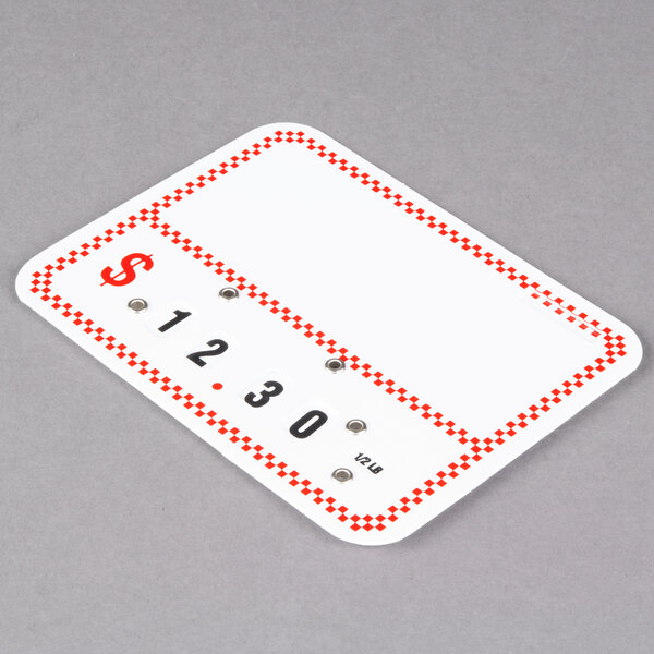 Write On Deli Tag Wheel with Insert Red Checkered 25/Pack