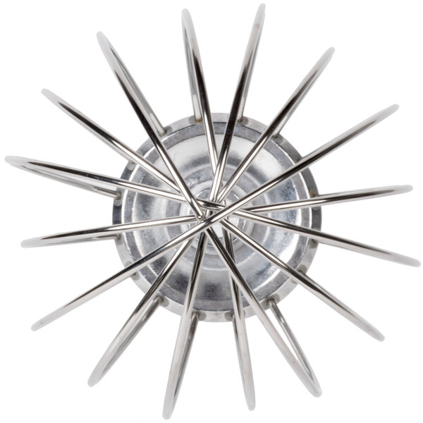A close-up of a silver Globe stainless steel wire whip.