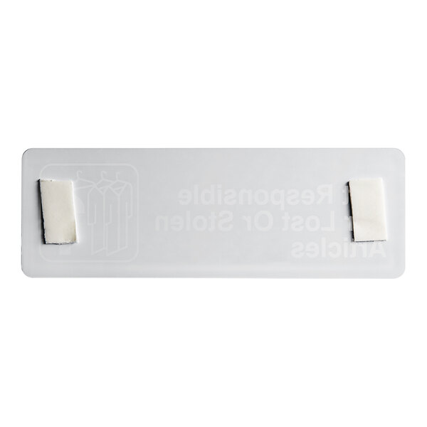 A white rectangular sign with black edges and white text that says "Not Responsible for Lost or Stolen Articles"