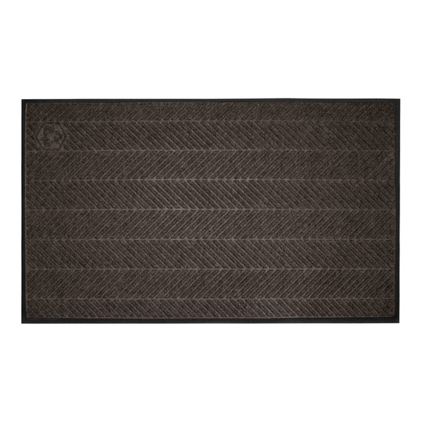 M+A Matting WaterHog Eco Elite Classic 3' x 4' Chestnut Brown Mat with Classic Border and Universal Cleated Backing
