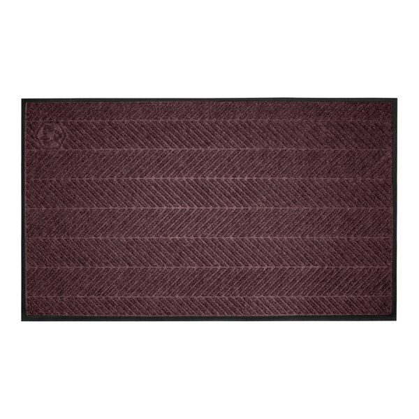 M+A Matting WaterHog Eco Elite Classic 3' x 10' Maroon Mat with Classic Border and Universal Cleated Backing