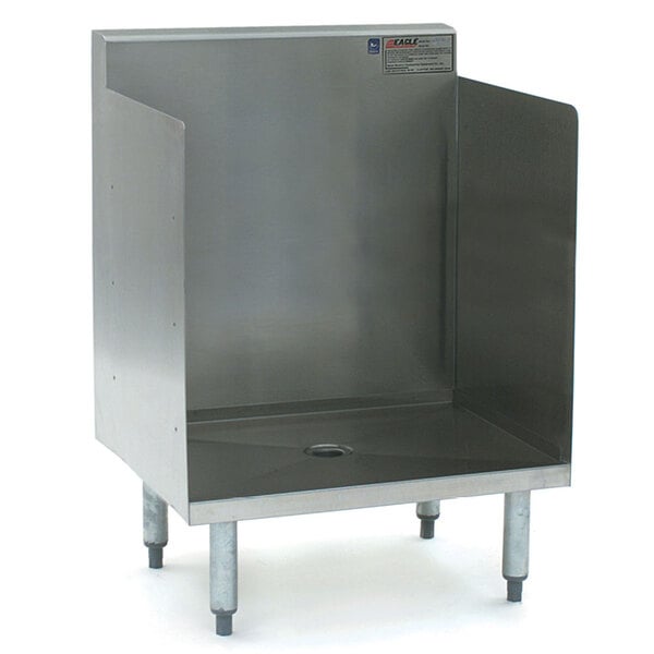 An Eagle Group 1800 Series modular stainless steel glass rack storage unit with an open top.