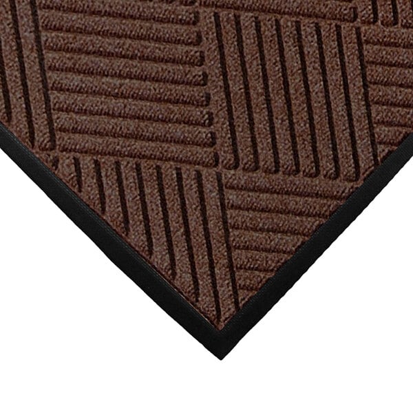 A dark brown WaterHog mat with diamond patterns.