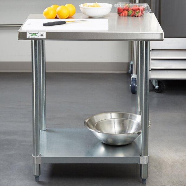 Kitchen Work Table Food Prep Table Stainless Steel Table Heavy Duty Metal  Kitchen Prep Table Commercial Kitchen Prep & Work Table 24 x 60,Galvanized