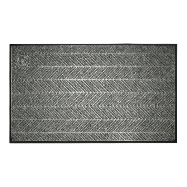M+A Matting WaterHog Eco Elite Classic 3' x 4' Gray Ash Mat with Classic Border and Universal Cleated Backing