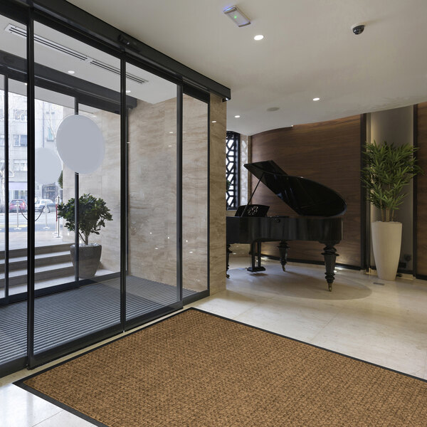 M+A Matting WaterHog Classic 2' x 3' Camel Mat with Classic Rubber Border and Smooth Backing