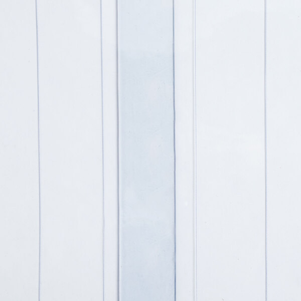 A white rectangular strip door with a blue stripe.