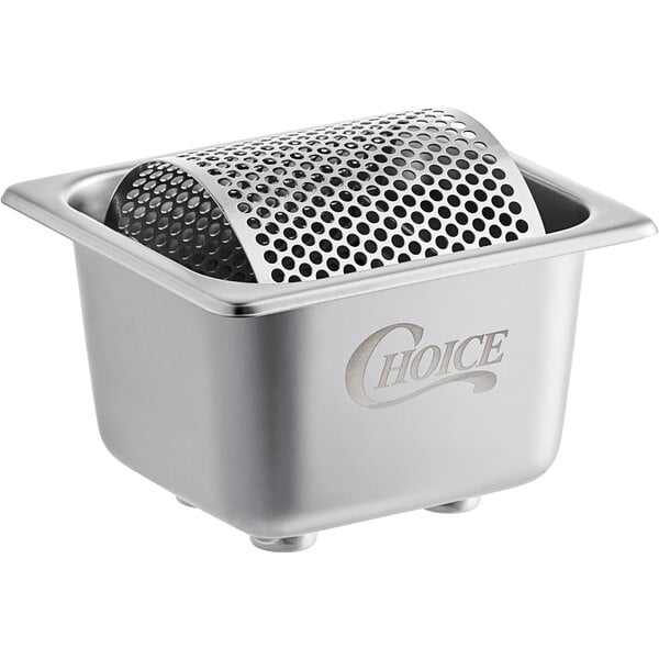 A Choice stainless steel butter spreader with holes in the blade.