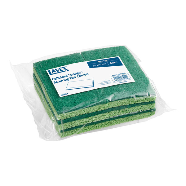 A pack of green Lavex scour pads.