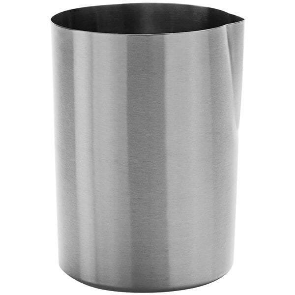 An American Metalcraft silver metal cocktail mixing tin with a handle.