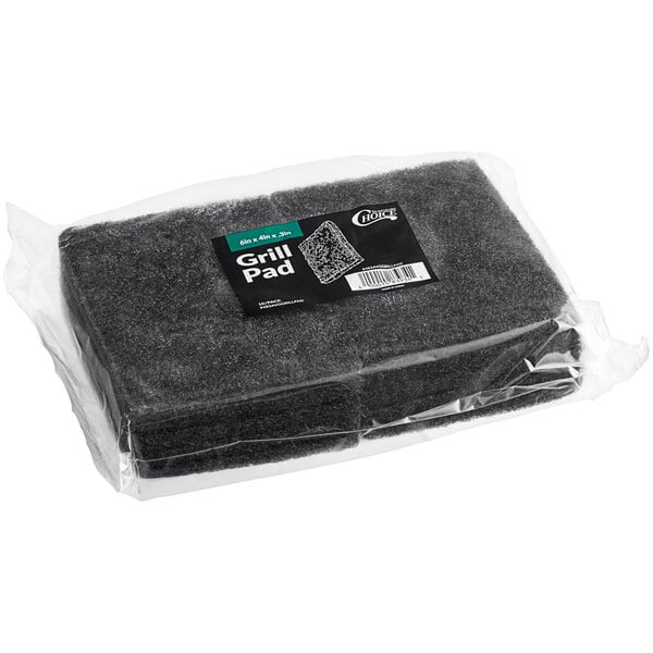 A package of 10 black Choice grill pads.
