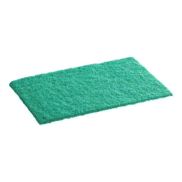 A green scouring pad on a white background.