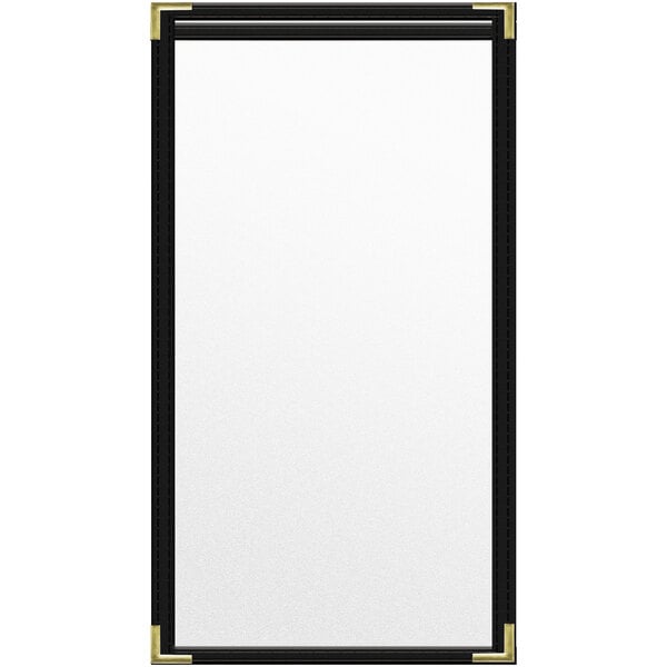 A white rectangular object with black stitching.