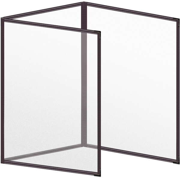 A H. Risch brown vinyl menu cover with black smooth corners and black lines on the edges.