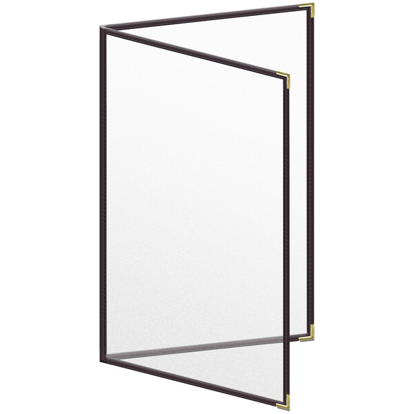 A white board with black frames.