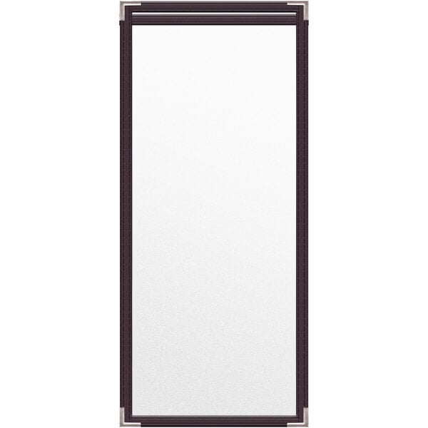 A rectangular white board with a black frame.