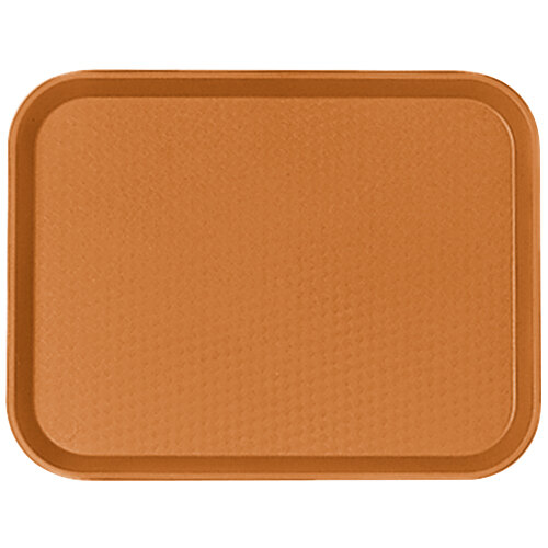 A brown Cambro fast food tray with a textured surface.