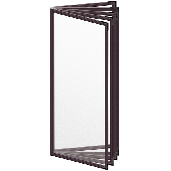 A white board with a black border and a clear window with black corners.