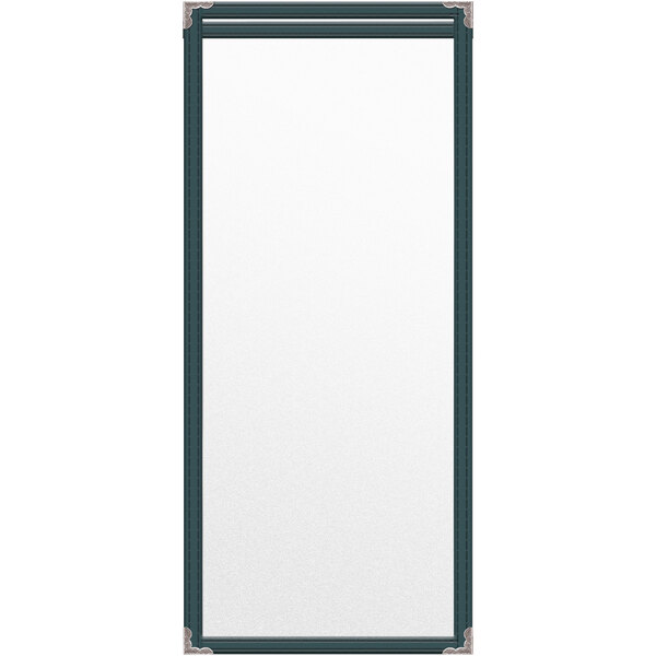 A rectangular white board with a black border.