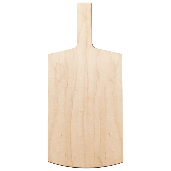 An American Metalcraft wood serving peel with a handle.