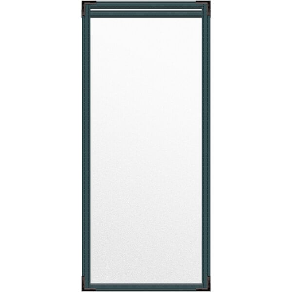 A rectangular white board with a black border.