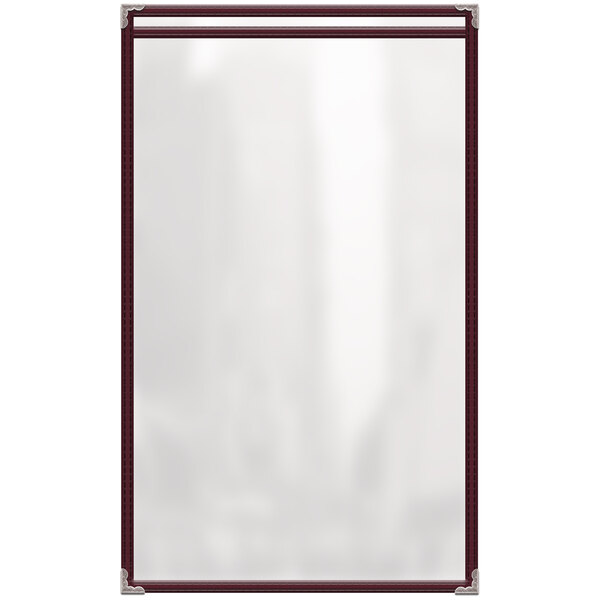 A white rectangular object with a red frame.