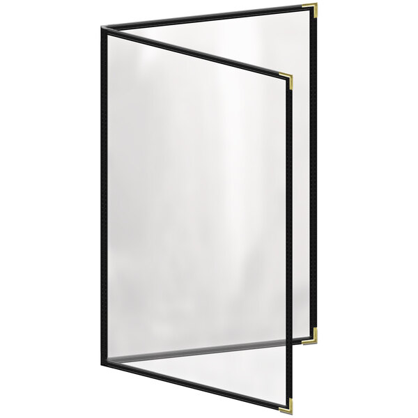 A white screen with black frames.