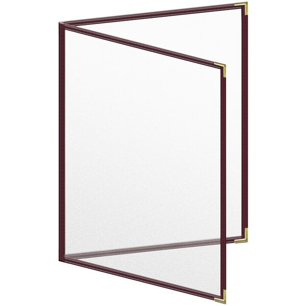 A H. Risch maroon menu cover with gold corners and border.