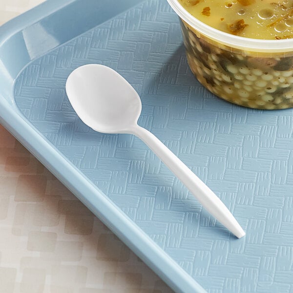 Bulk White Plastic Soup Spoons - WebstaurantStore