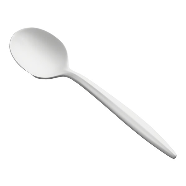 Choice Medium Weight White Polypropylene Plastic Soup Spoon - 1,000/Case
