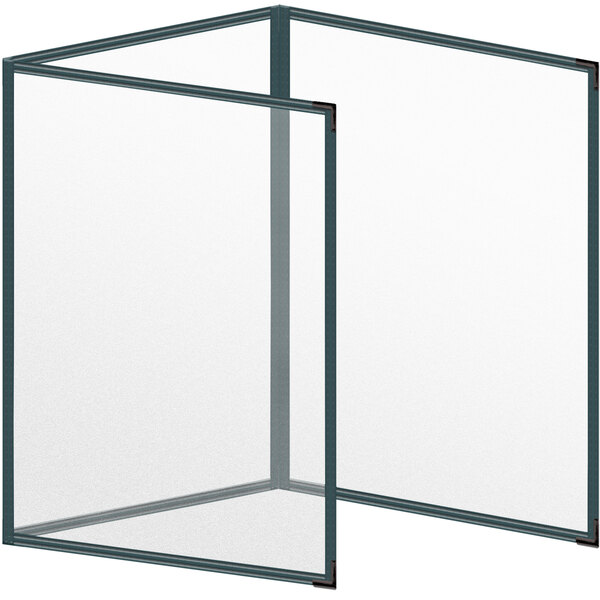 A white rectangular menu cover with black smooth corners and a matte finish with six clear vinyl panels inside.