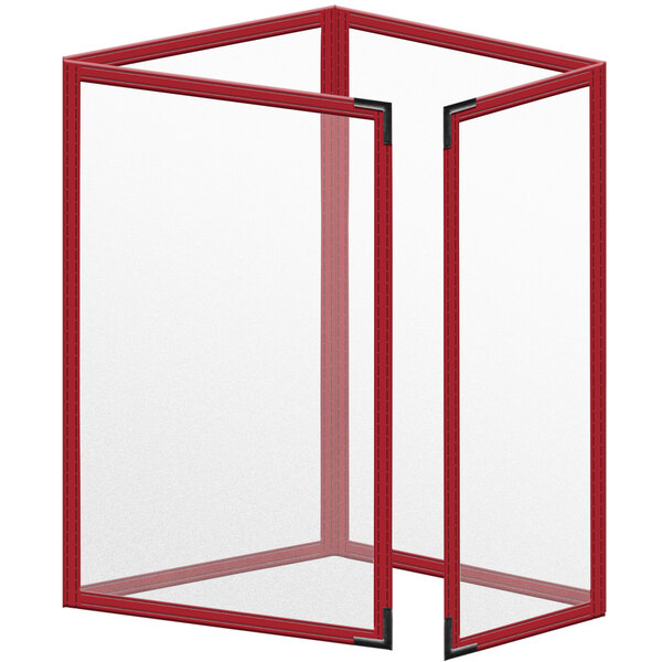 A red rectangular H. Risch, Inc. TETQ Deluxe menu cover with black corners and a matte finish.