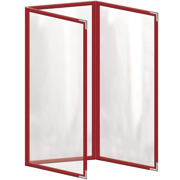A red and white rectangular object.