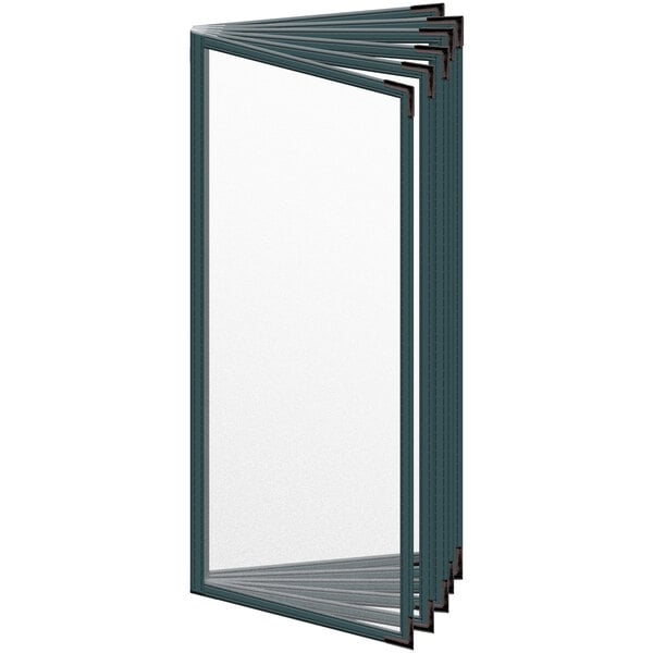 A white rectangular H. Risch, Inc. menu cover with green trim.