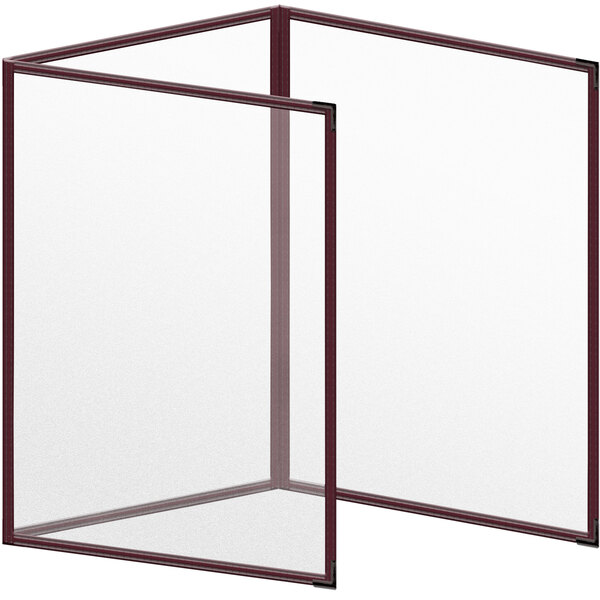 A maroon H. Risch, Inc. vinyl menu cover with black corners.