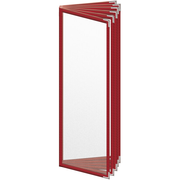 A red rectangular H. Risch, Inc. menu cover with a white background.