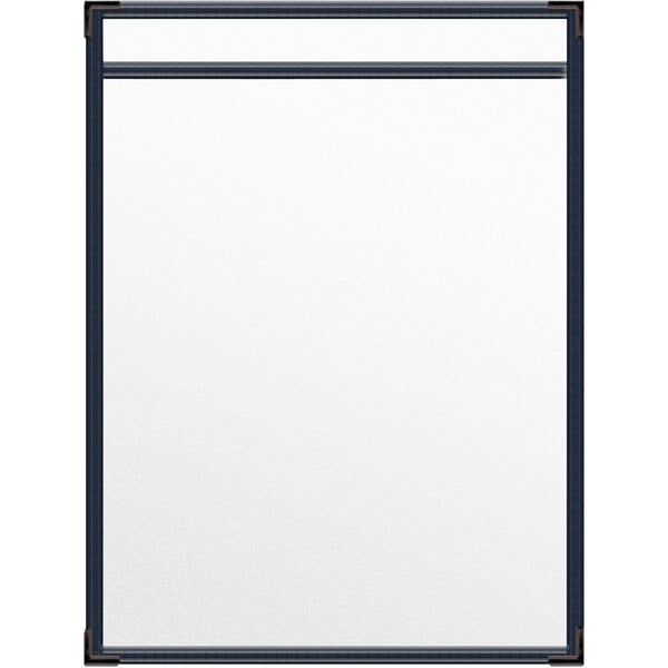 A white board with a black border.