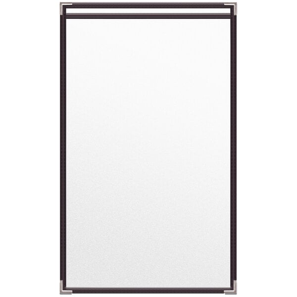 A white board with black frames.