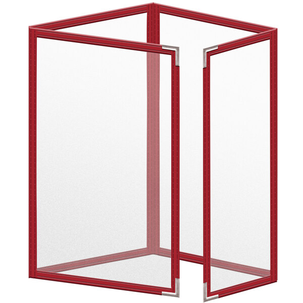 A red rectangular H. Risch, Inc. menu cover with white corners and a matte finish.