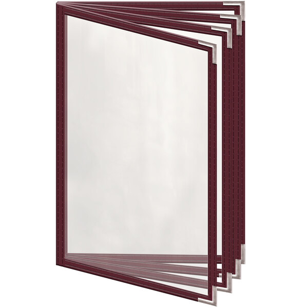 A H. Risch, Inc. maroon menu cover with silver corners.