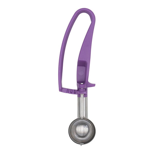 Vollrath 47400 Jacob's Pride® #40 Purple Squeeze Handle Disher - 0.72 oz.