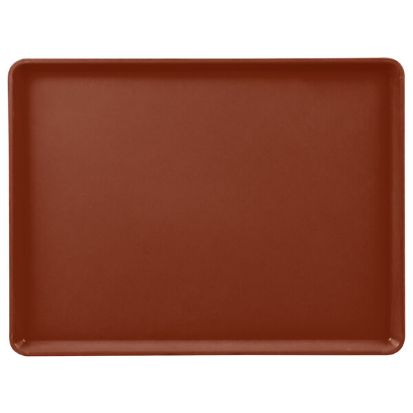 A brown rectangular Cambro dietary tray.
