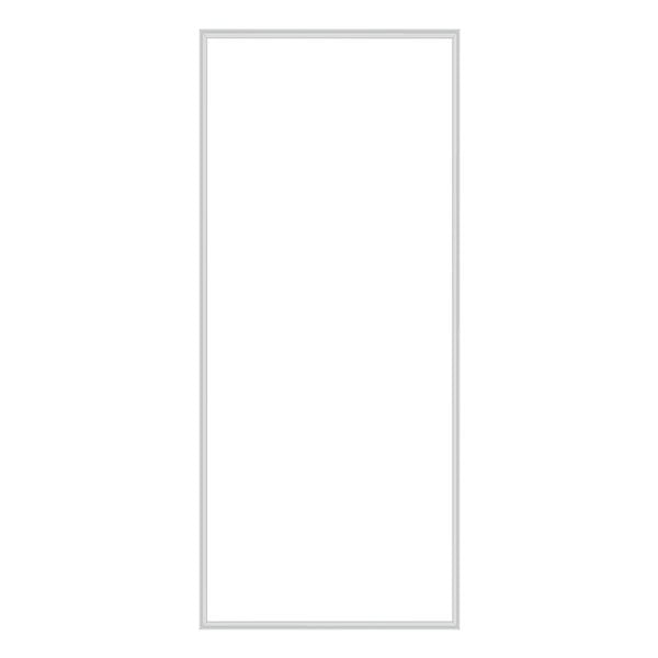 A white rectangular frame with a white border.