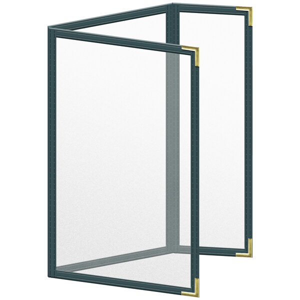 A green H. Risch menu cover with gold corners.