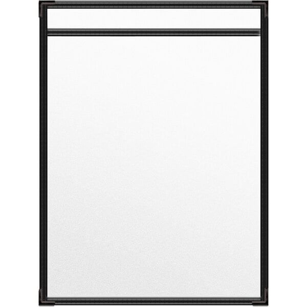 A white rectangular board with a black border.