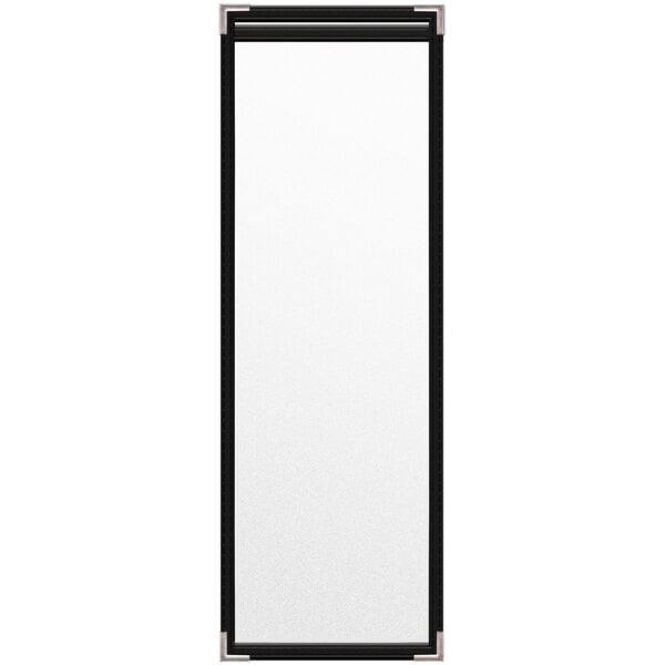 A white rectangular object with black trim.