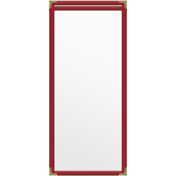 A rectangular red and gold frame.
